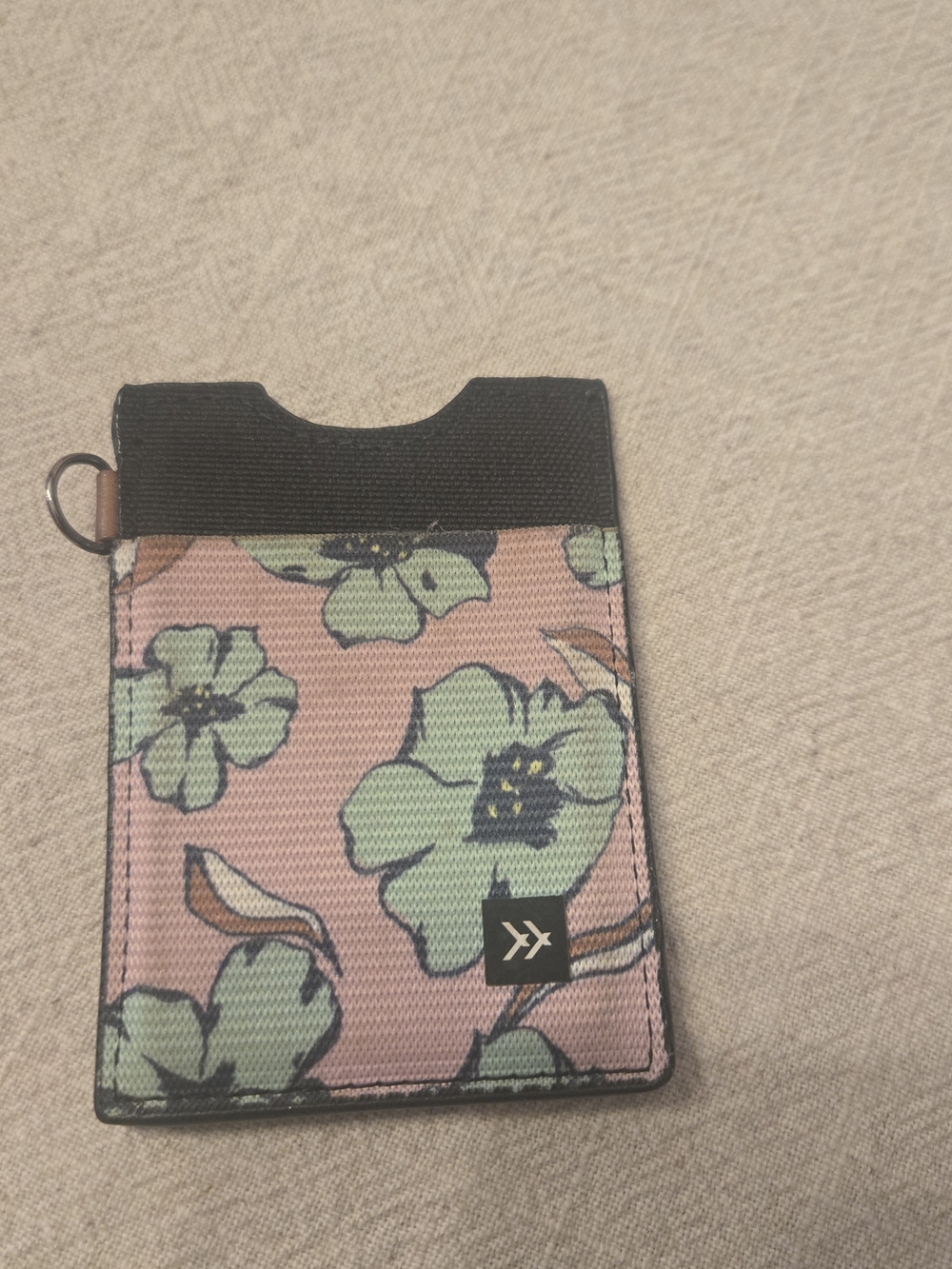 Floral Print Slim Card Wallet Sleeve in Pink and Green